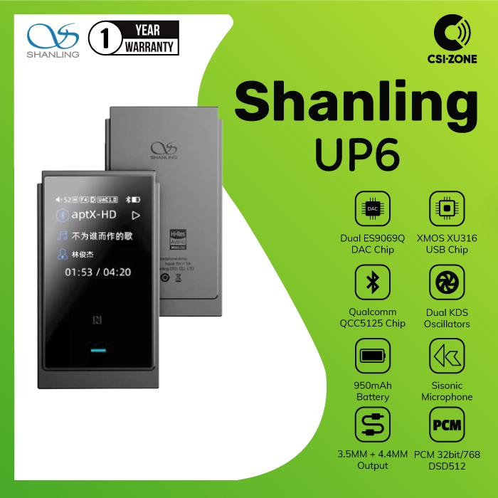 Shanling UP6 Portable Hi-Fi Bluetooth Headphone Amplifier