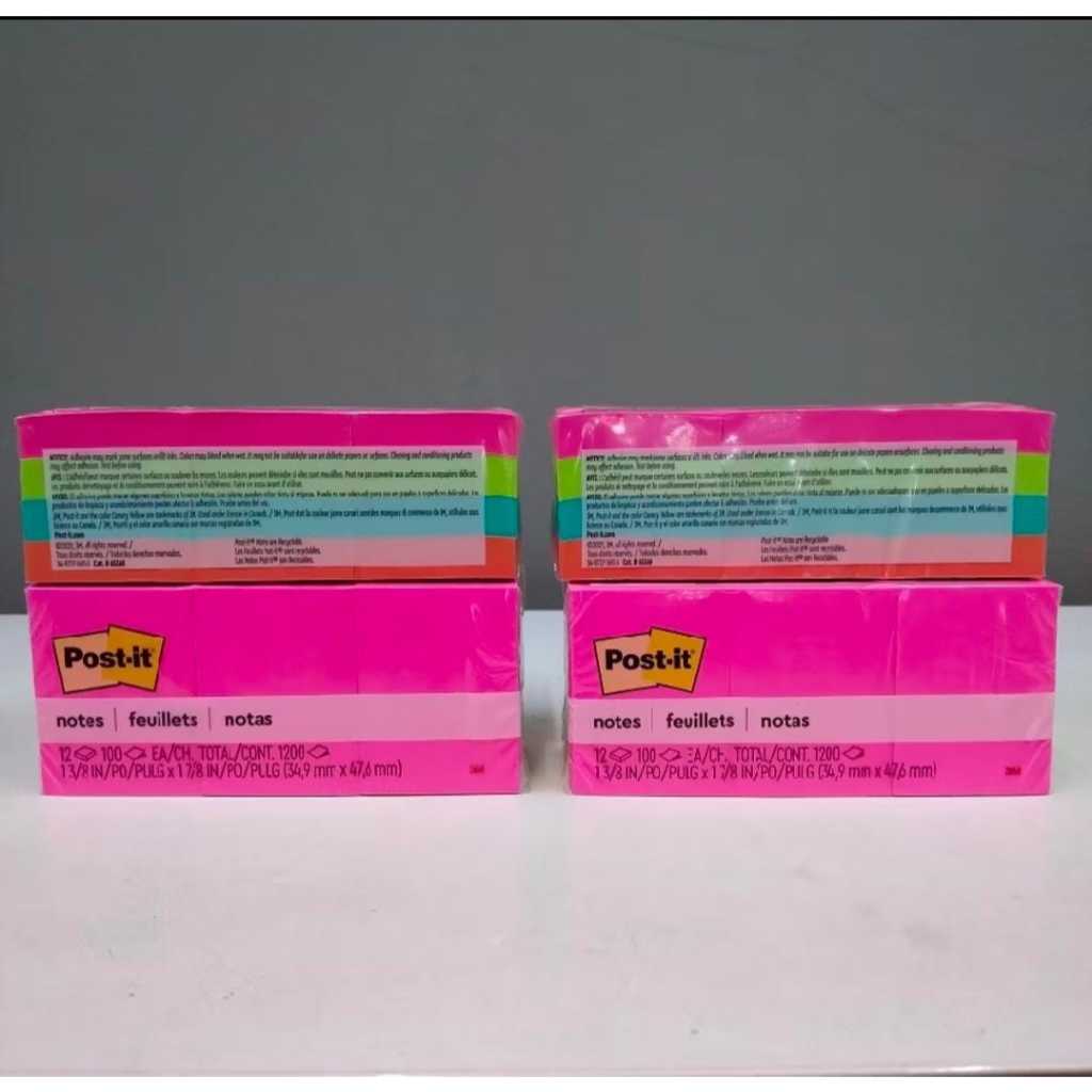

3M Post It Sticky Notes 5 Warna 653AN ukuran 1 3/8 inch x 1 7/8 inch (34.9 mm x 47.6 mm)