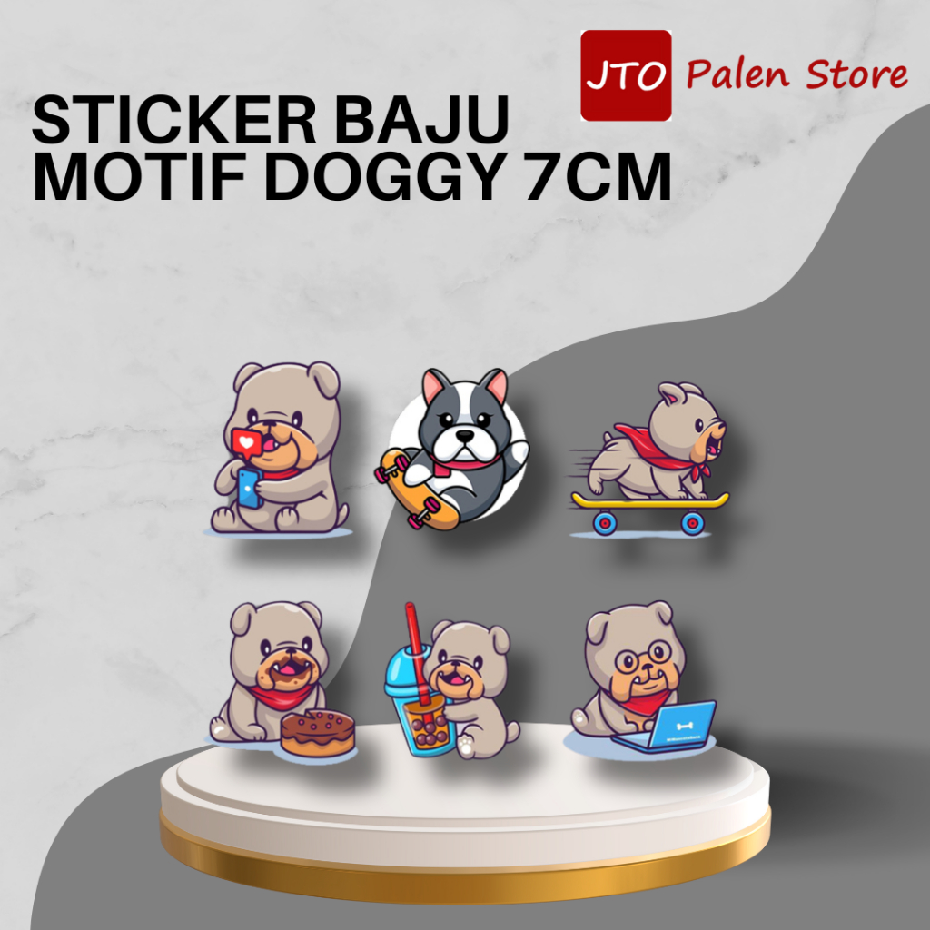 

Sticker Baju Motif Doggy Ukuran 7 cm isi 6 Pcs