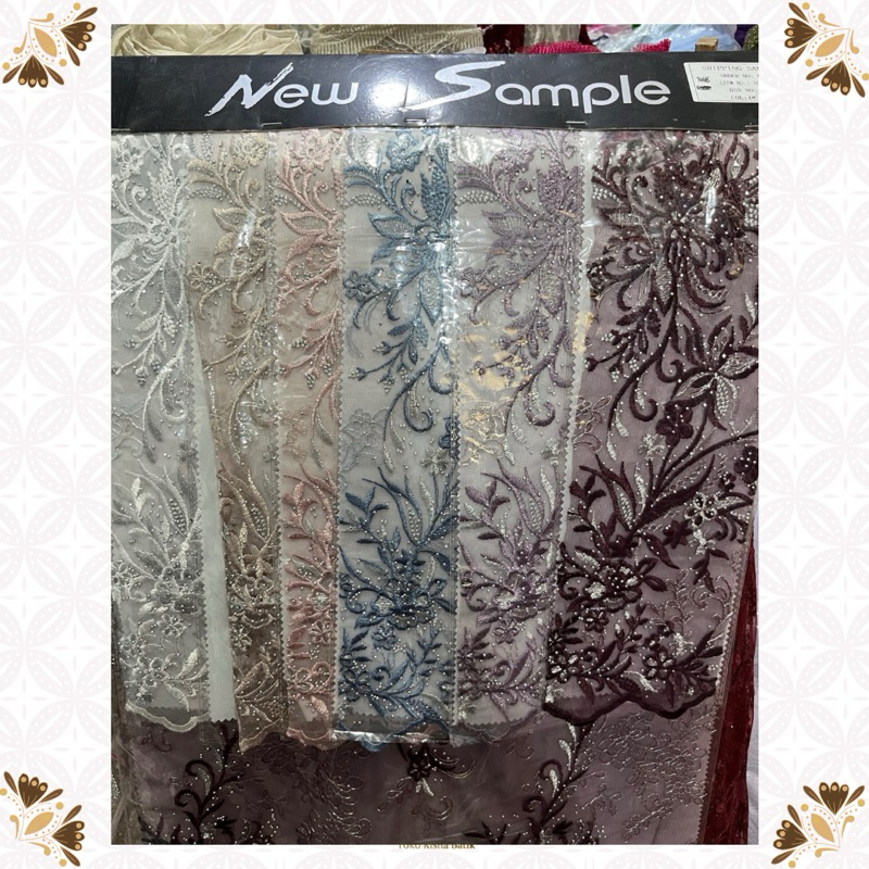 Kain Brokat/Tile bordir premium motif terbaru kode 210