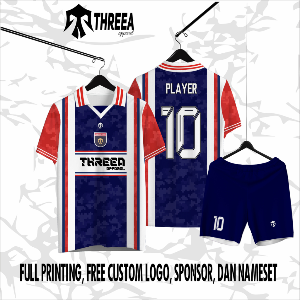 JERSEY FULL PRINTING KERAH BIRU MERAH / JERSEY SEPAK BOLA / JERSEY FUTSAL / JERSEY CUSTOM
