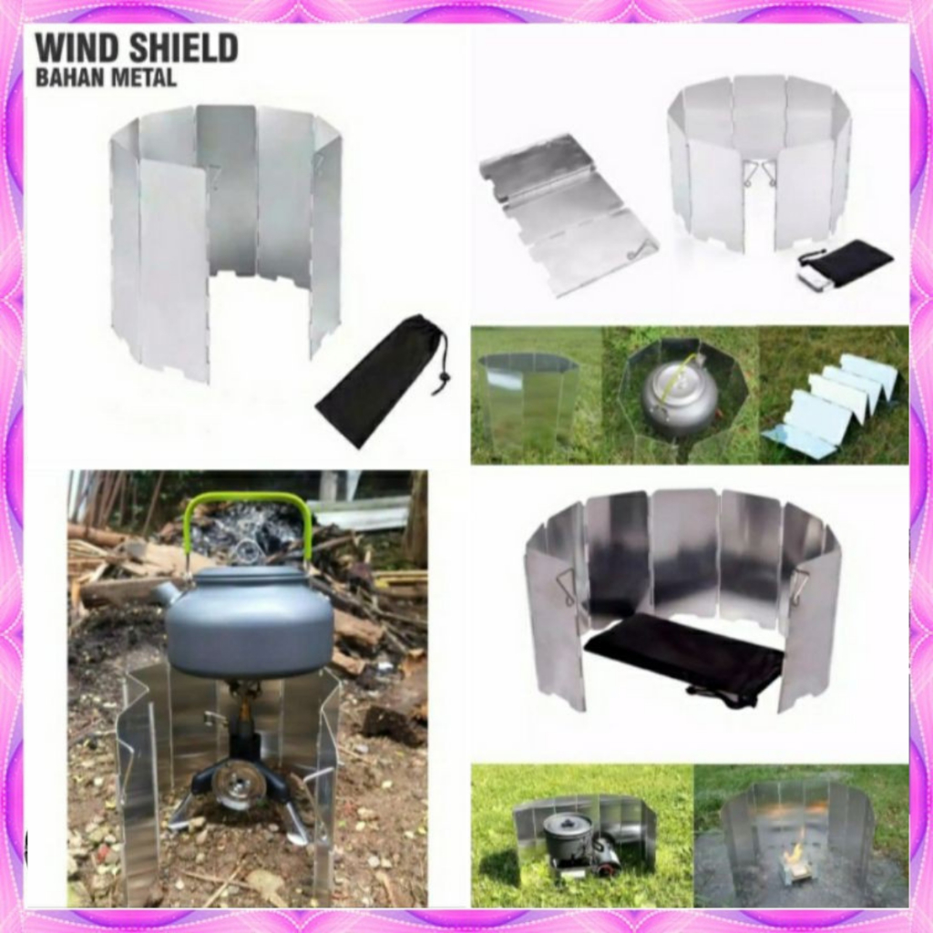 Plat Penahan Angin Kompor Camping Stove Penahan angin windshield kompor camping-COD