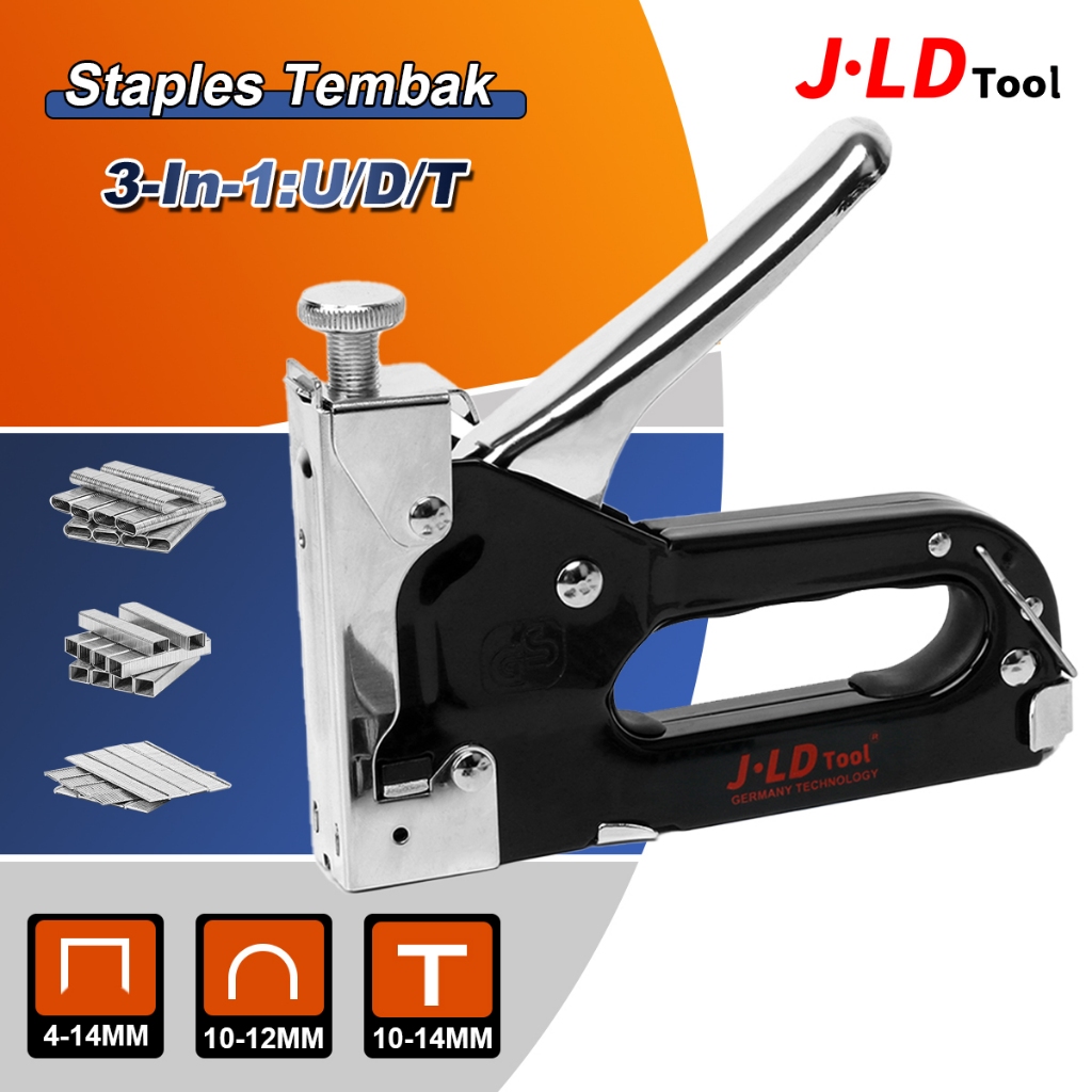 

JLD Steples Tembak 3 in1 Stapler Hekter Heavy Duty Alat Perkakas Binder Stationery - Model U/D/T