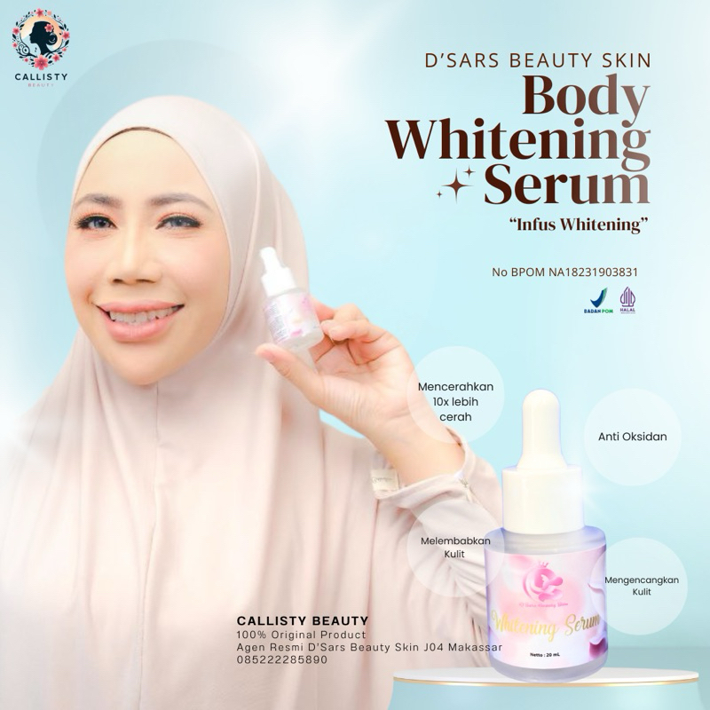 Serum Infus Putih D'Sars | Whitening Body Serum D'Sars | Whitening Serum D'Sars Makassar | Serum bad