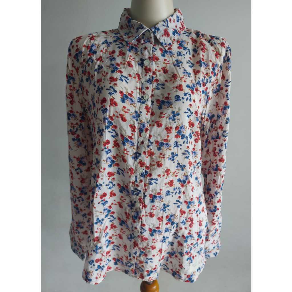 PRELOVED/PL- KEMEJA WANITA-KEMEJA WANITA PANJANG/C0NNEXION/CREAM-MOTIF