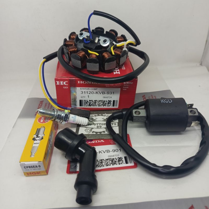 SPULL, KOIL, BUSI, TUTUP BUSI KVB HONDA VARIO 110 KARBU SPUL VARIO LAMA ORIGINAL