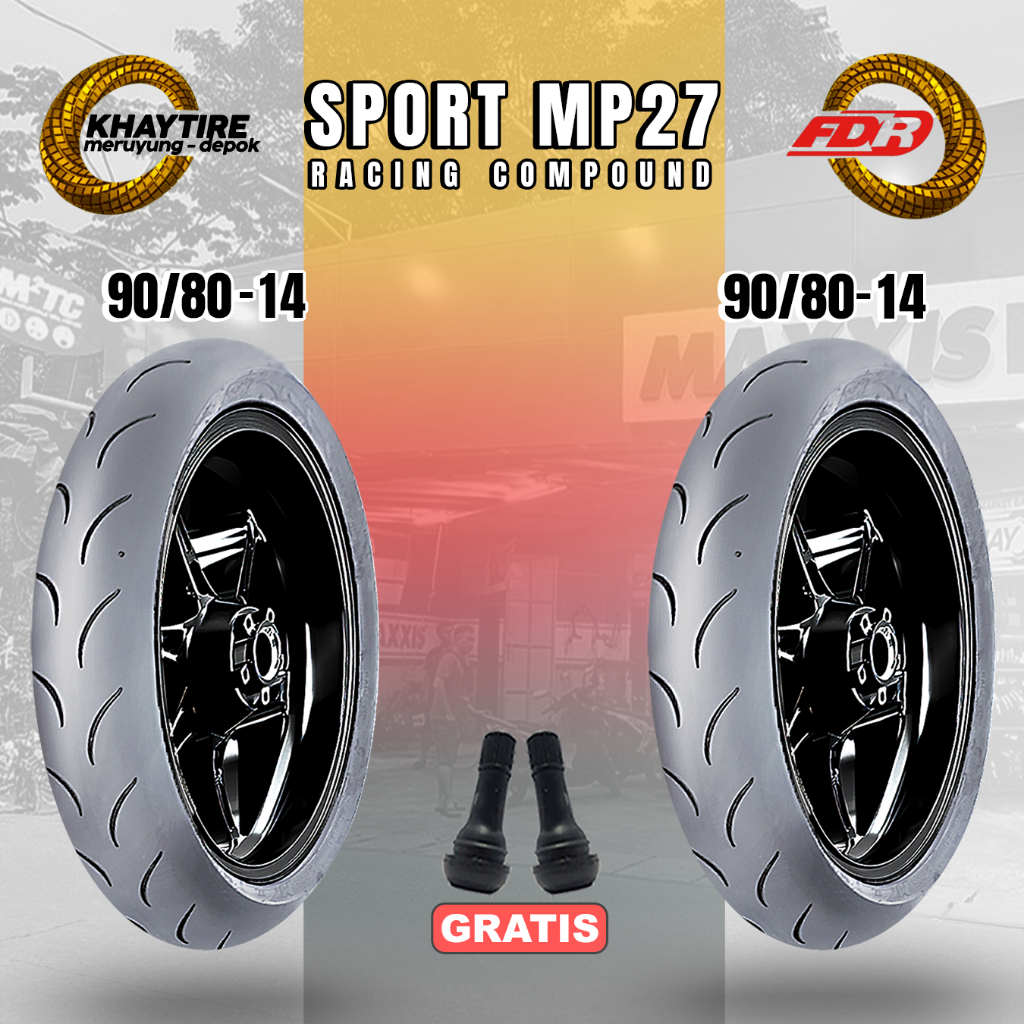 BAN MOTOR MATIC RING 14 SOFT COMPOUND FDR SPORT MP27 SATUAN DAN SEPASANG TUBELESS