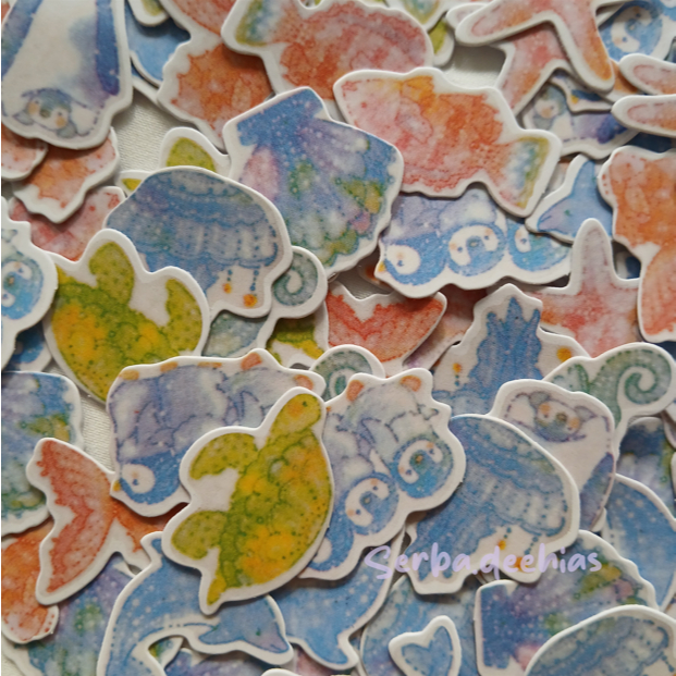 

6 PCS Stiker Laut / Ocean Stickers / Animal Stickers Dekorasi Jurnal / Diary