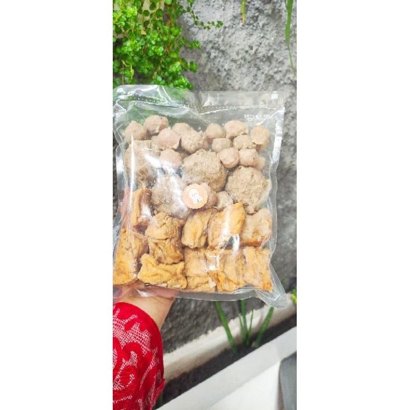 

Bakso Daging Cincang mix tahu bakso bonus bakso kerikil