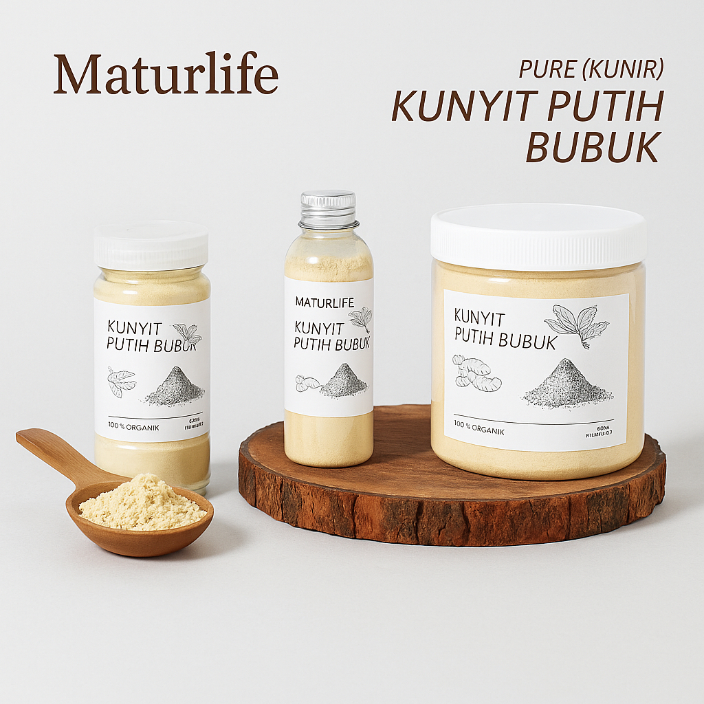 

Maturlife Kunyit Putih Bubuk / KUNYIT PUTIH BUBUK TANPA CAMPURAN ASLI ORIGINAL / KUNIR PUTIH BUBUK