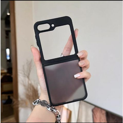 BIG PROMO Hybird Dove Black / Transparant Soft Case Samsung Galaxy Z Flip 6 Flip 5 Flip 4 5G Premium