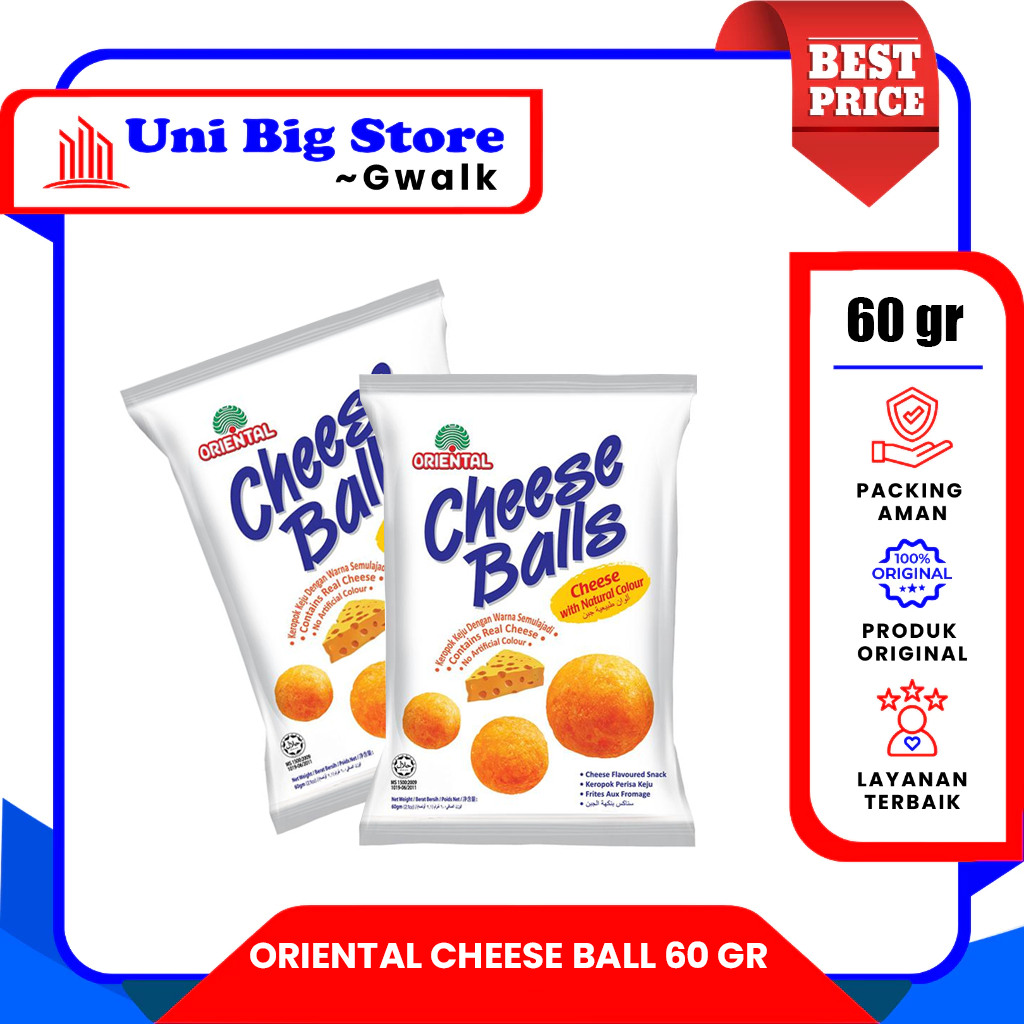 

ORIENTAL CHEESE BALLS SNACK BOLA KEJU - 60 gr