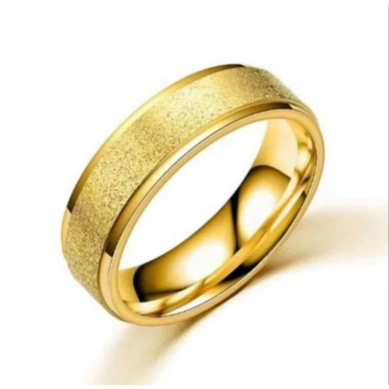 Cincin Lamaran Polos Glitter Gold Anti Karat TL200525