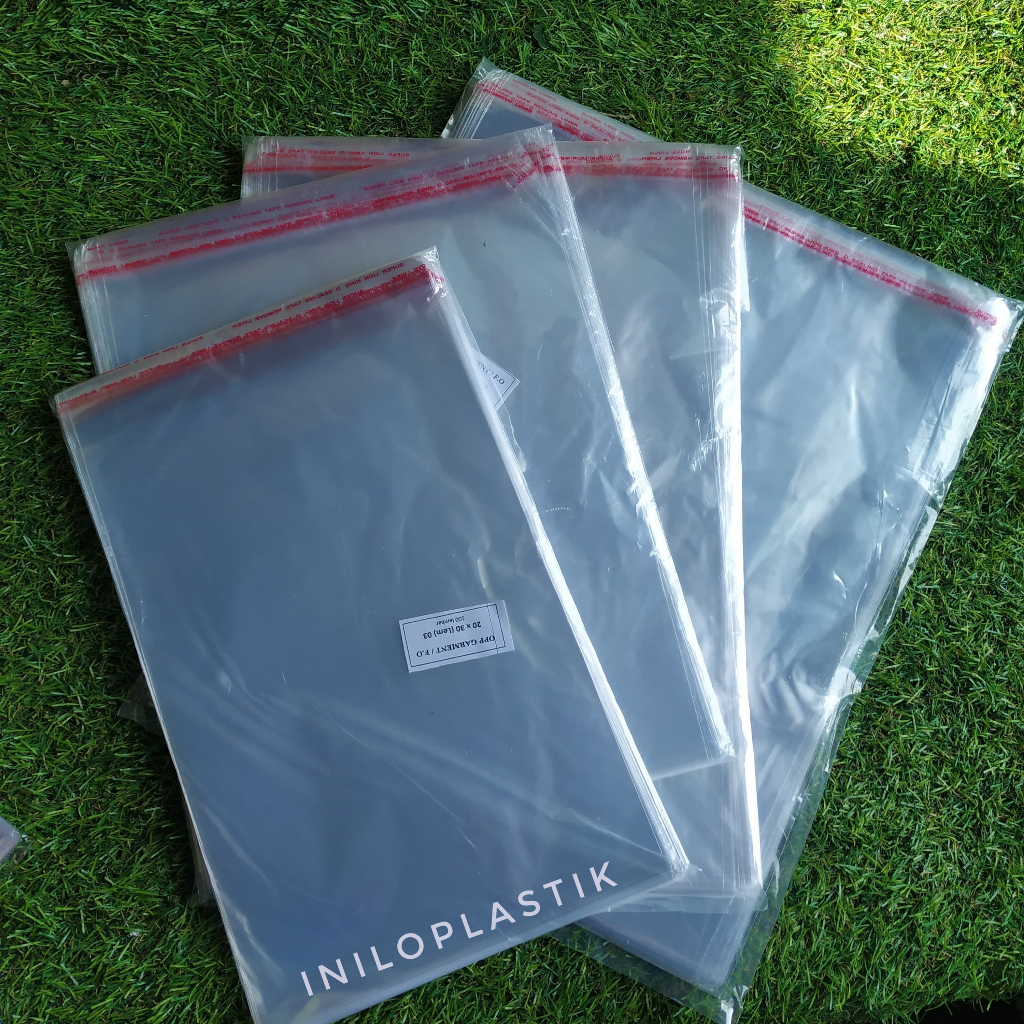 

Plastik OPP Seal Undangan Souvenir Gamis Kemeja lem perekat 20x30 25x30 25x35 30x35