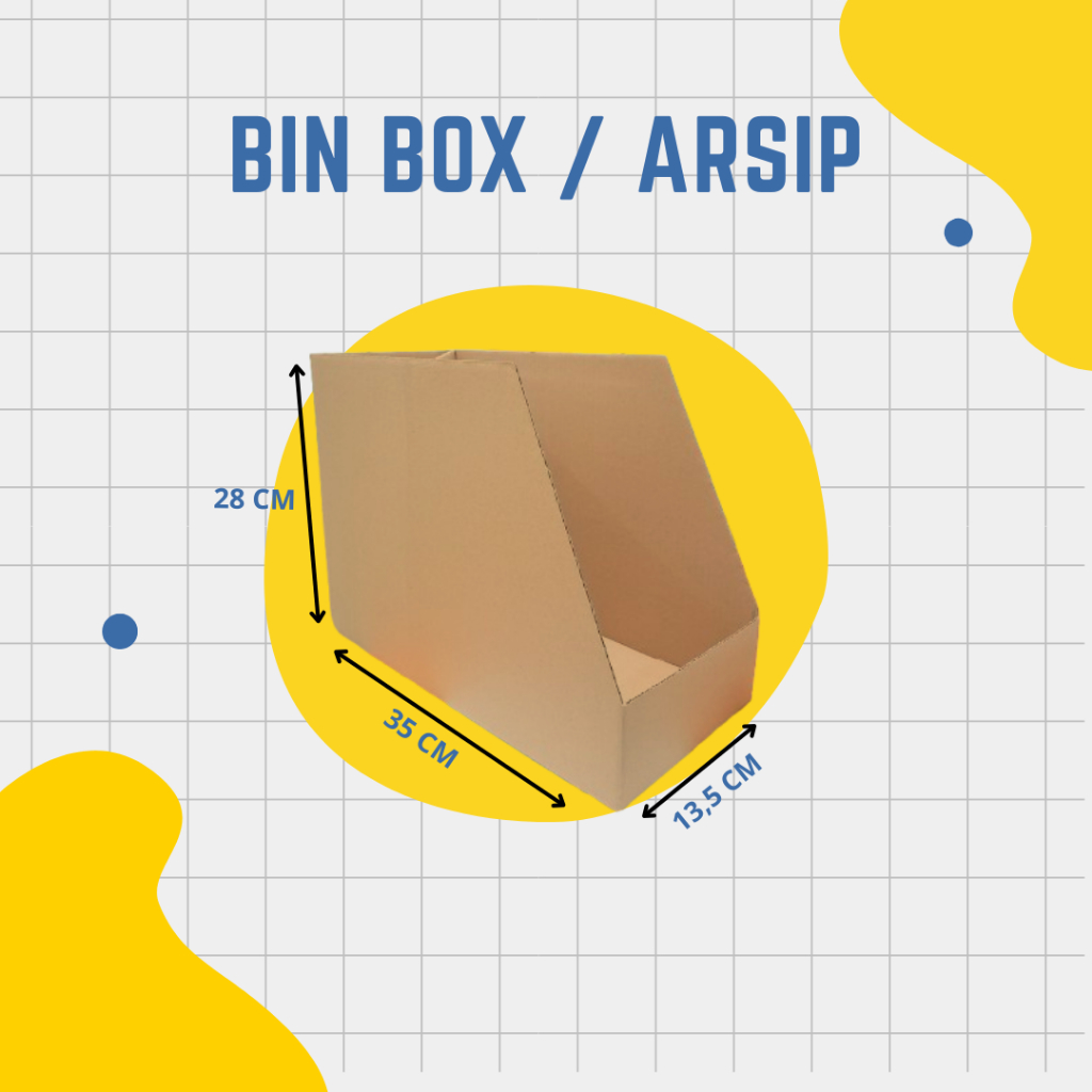 

Kardus Bin Box / Arsip Bawah Standar (Lakban) Ukuran 35cm x 13,5cm x 28cm