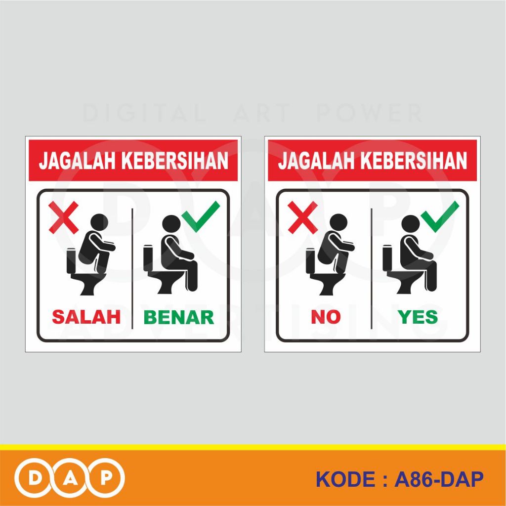 

A86 - Acrylic Sign, Stiker Akrilik Cara Penggunaan Toilet/Closed yang Benar, Tahan Air, Bisa Custom