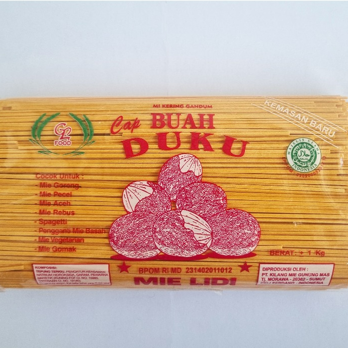 

MIE LIDI 1 KG / MIE GOMAK / MIE LIDI CAP BUAH DUKU/ MIE KHAS MEDAN/ SUMATRA UTARA
