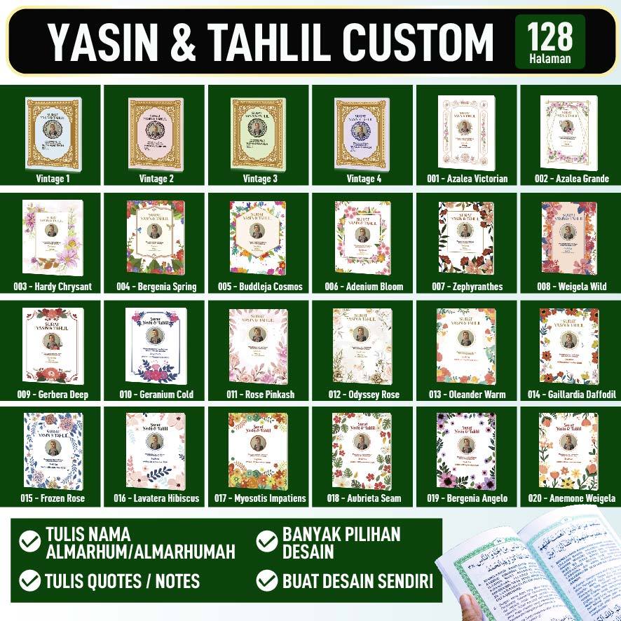 Buku Yasin dan Tahlil Custom Nama Ucapan Foto / Surat Yaasiin & Tahlil 128 Halaman Hijau / Bringin B
