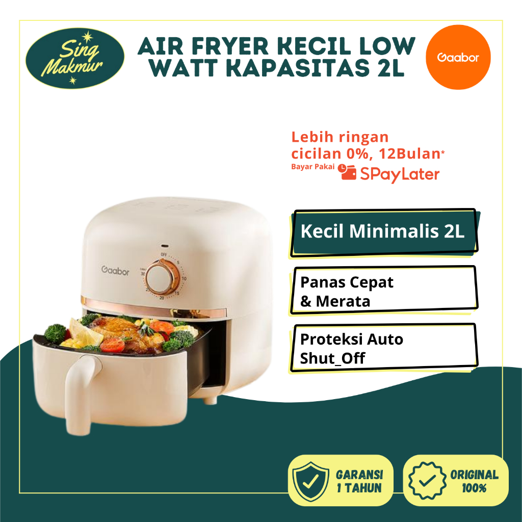 Gaabor Air Fryer Kecil Low Watt Kapasitas 2L / AF20M-YE01A