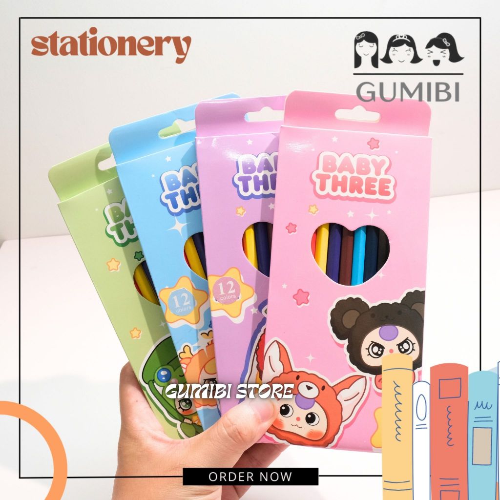 

PENSIL WARNA BABY THREE 12 WARNA PENSIL PENSIL WARNA PANJANG MOTIF BABY THREE ISI WARNA PENSIL WARNA ANAK LUCU TERMURAH