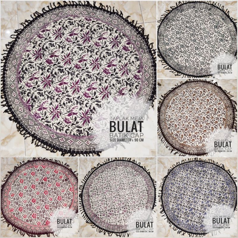 Taplak Meja Bundar Bulat kecil batik Cap