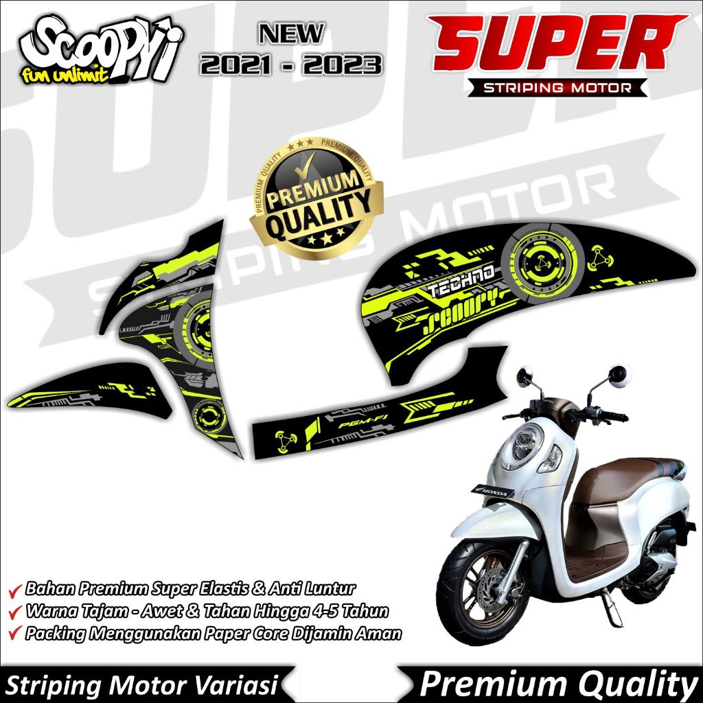 Stiker Scoopy New 2021 - 2022 Anti Luntur keren Striping Scoopy New 2021 - 2022 Striping Honda Scoop