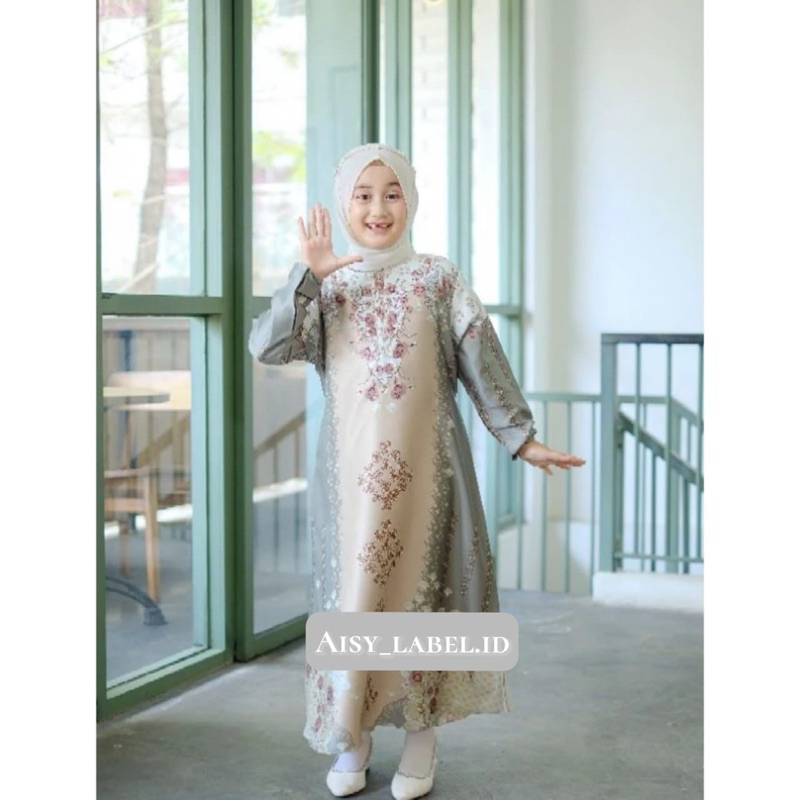 gamis anak bahan silk premium gamis madina sage gamis anak couple