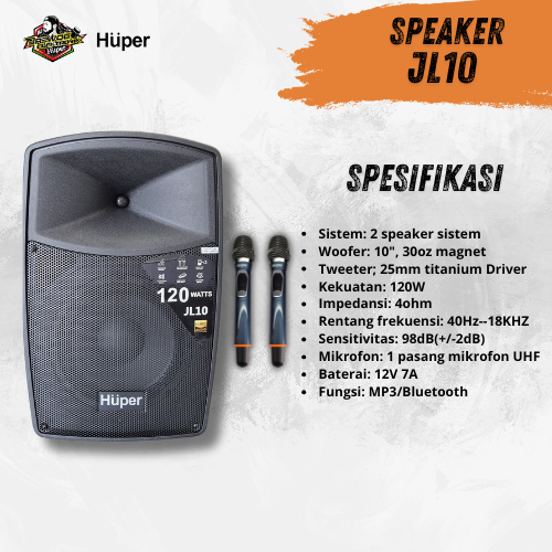 Huper Barclay Speaker Portable JL-10