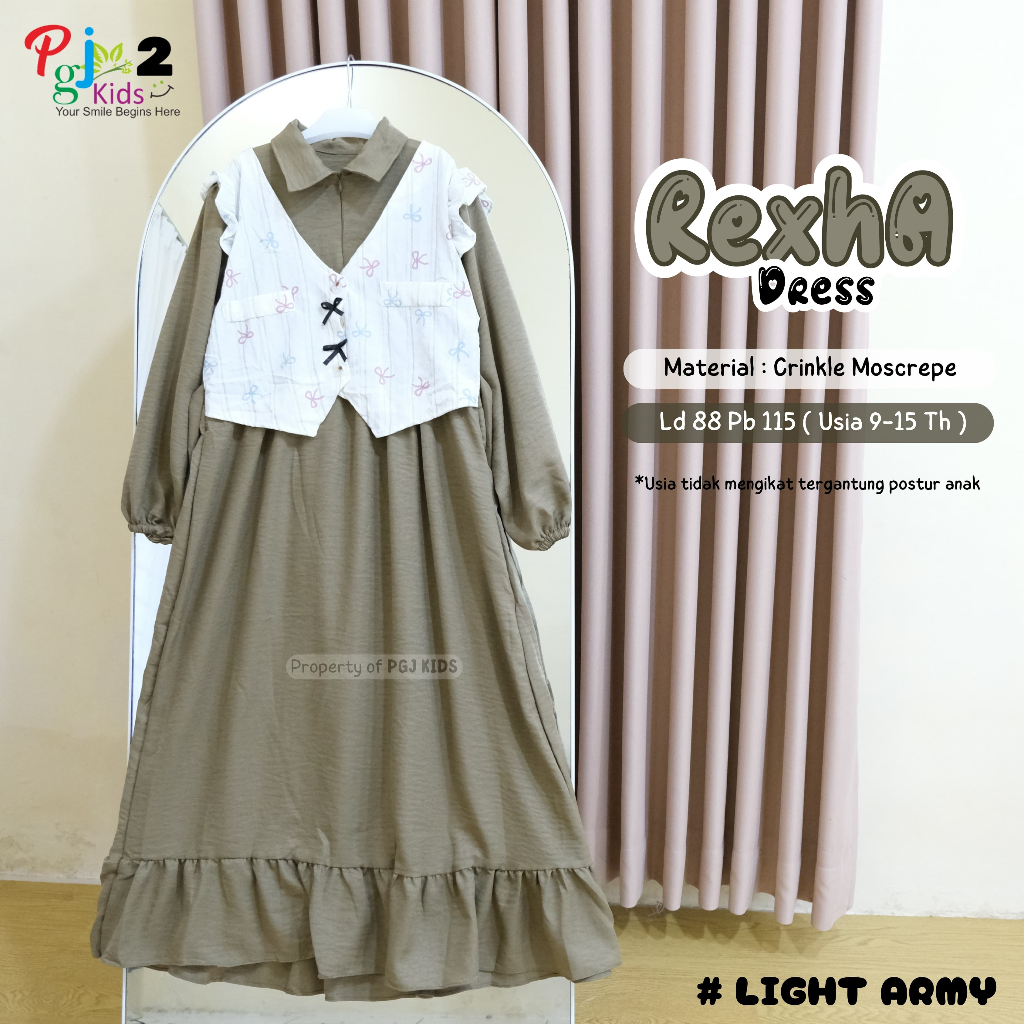 gamis anak perempuan 9-15 tahun grisella rexha dress teen ori pgj kids