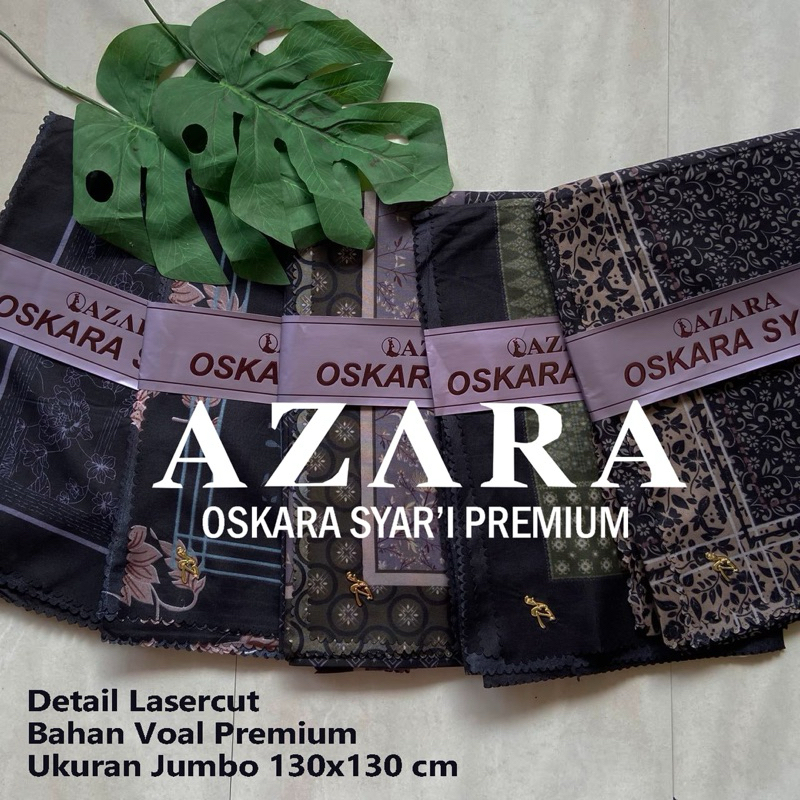 Hijab Syar’i Voal Premium Motif Dasar Hitam – Azara Oksara Edisi Terbaru