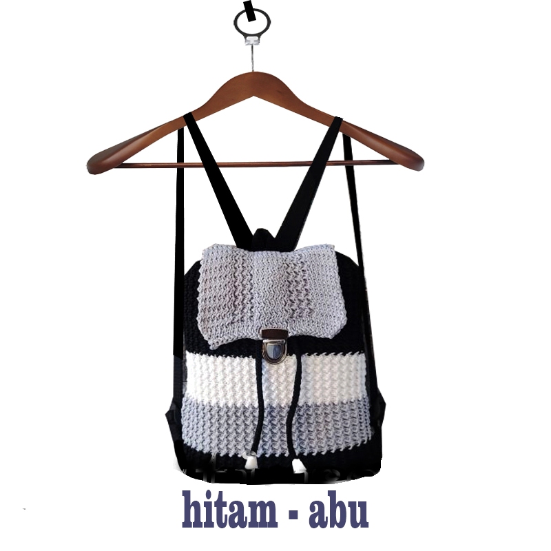 Tas Ransel Rajut Combinasi Wanita Premium