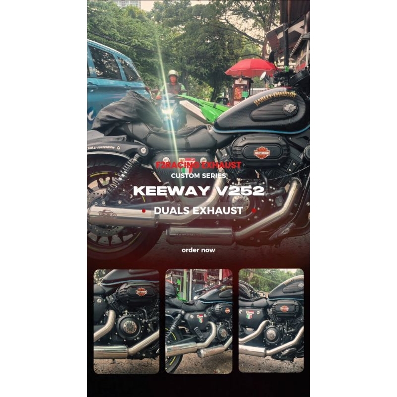 knalpot custom keeway v252 by f2racing exhaust duals exhaust
