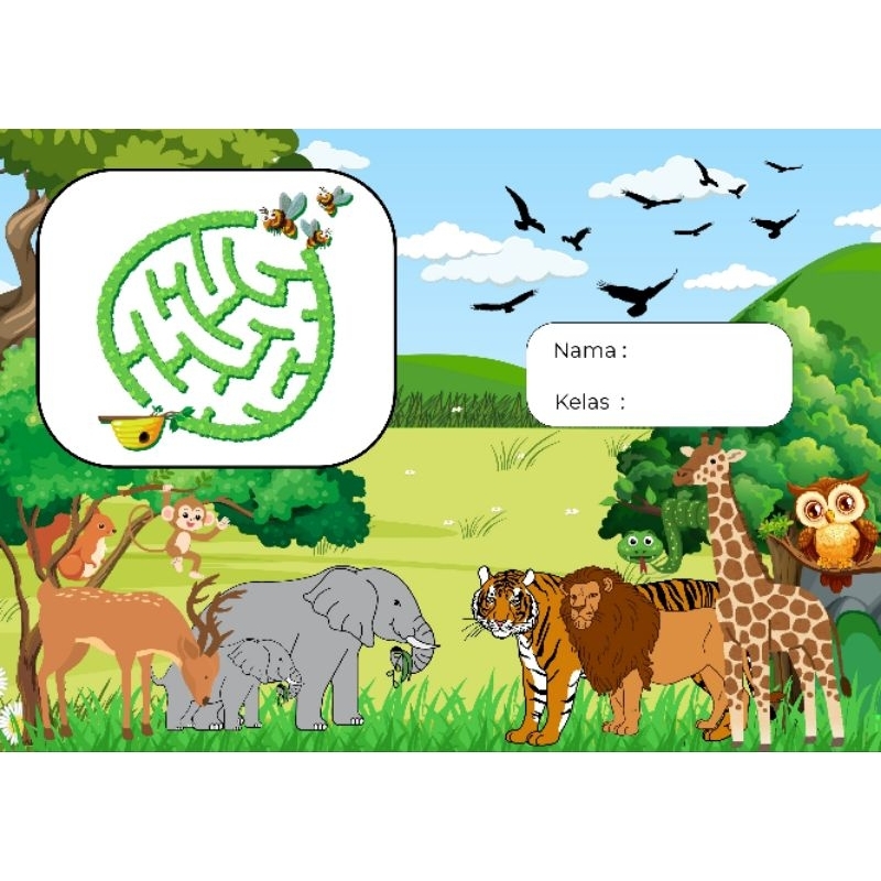 

Buku Tulis | Note Book | Buku Tulis Anak Binatang Hutan Custom Nama, Kelas Mapel, dll (1 Pack isi 5 Buku 38 lbr)