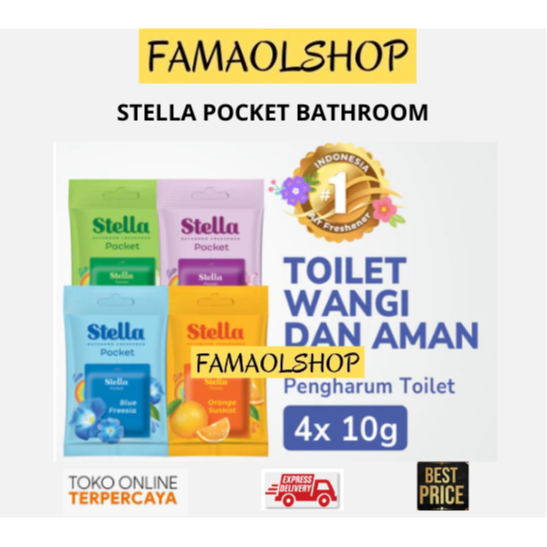 Isi 4 Stella Bathroom 10gr Pengharum Ruangan Dan Kamar Mandi/Toilet Pocket