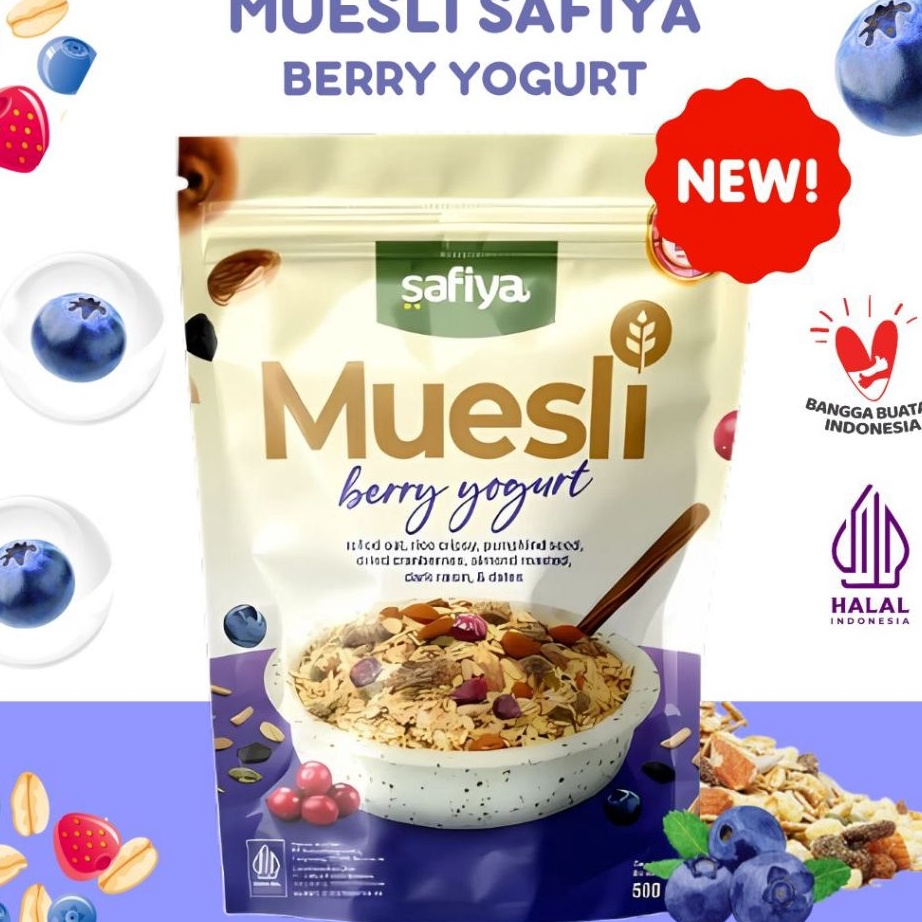 

Muesli Berry Yogurt Safiya 1 Kg Oatmeal Diet Fruity Taste Sereal Sehat