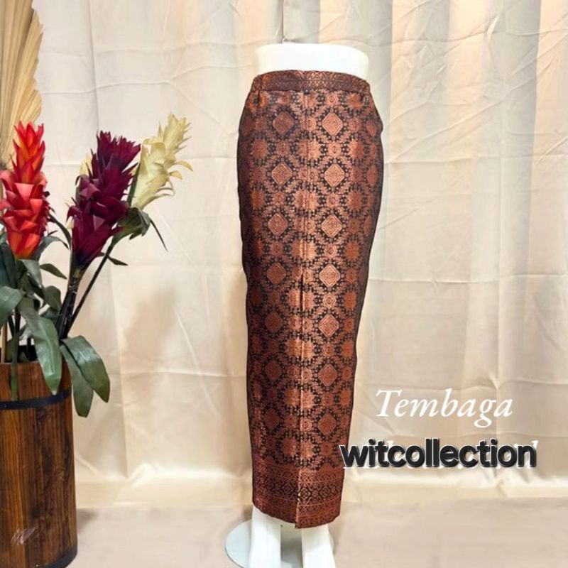 rok songket span palembang modern rok songket span