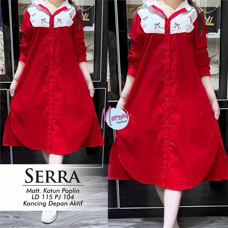 Tunik Merah Putih/ Atasan Wanita Merah Putih Serra Tunik