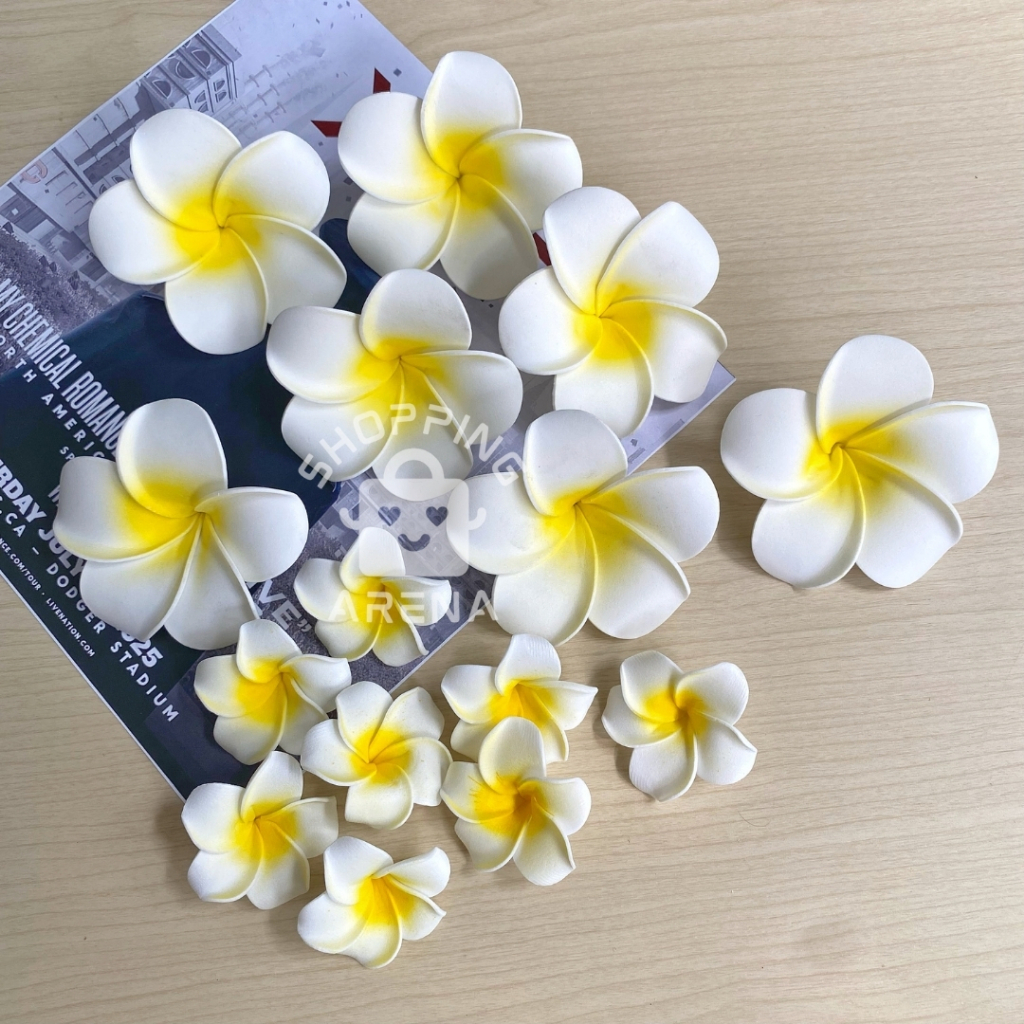 Bunga Kamboja Bali ECER SATUAN Artificial Flower Ukuran 5cm 9cm Kelopak Kuntum Kepala Kembang Jepun 