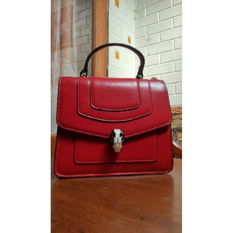 Preloved tas tangan, bahan kulit, BVLG4RY Snake Top handle bag
