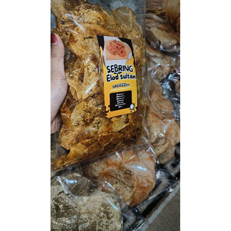 

keripik Elod gurih renyah Extra pedas 250gr