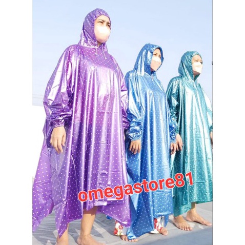 Jas hujan ponco lengan polkadot polkadot jas hujan murah mantel murah hdpe jas hujan model polkadot