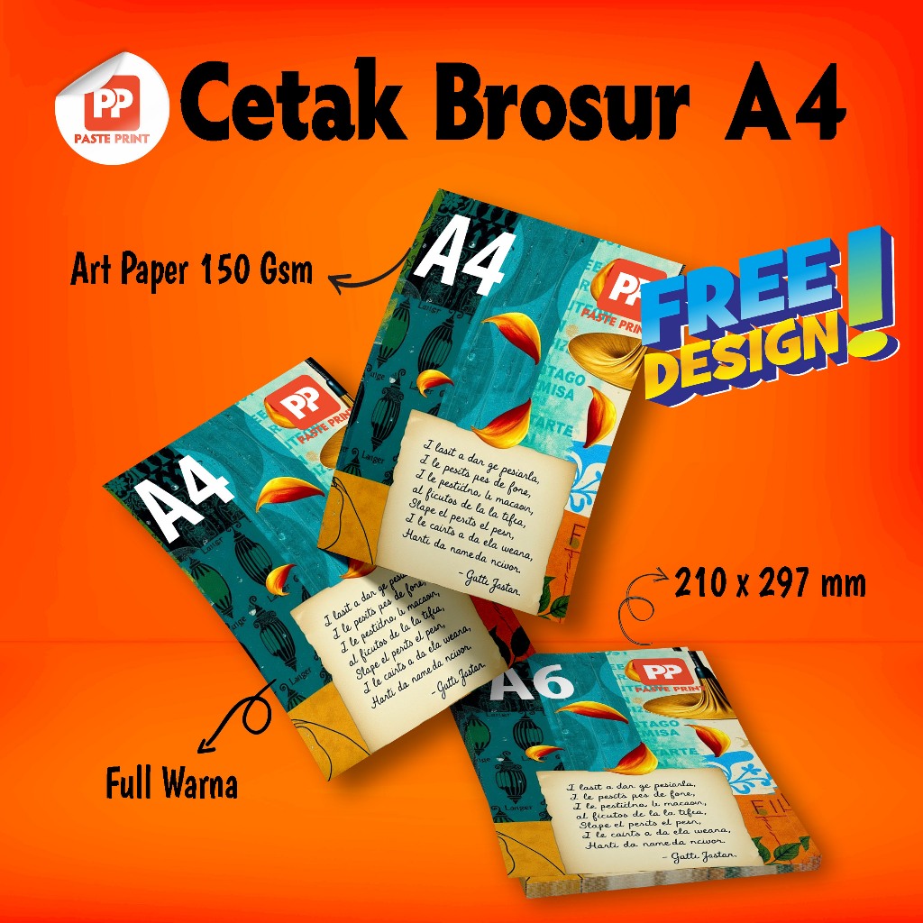 

Cetak Brosur A4 Flyer Art Paper 150gr Free Design