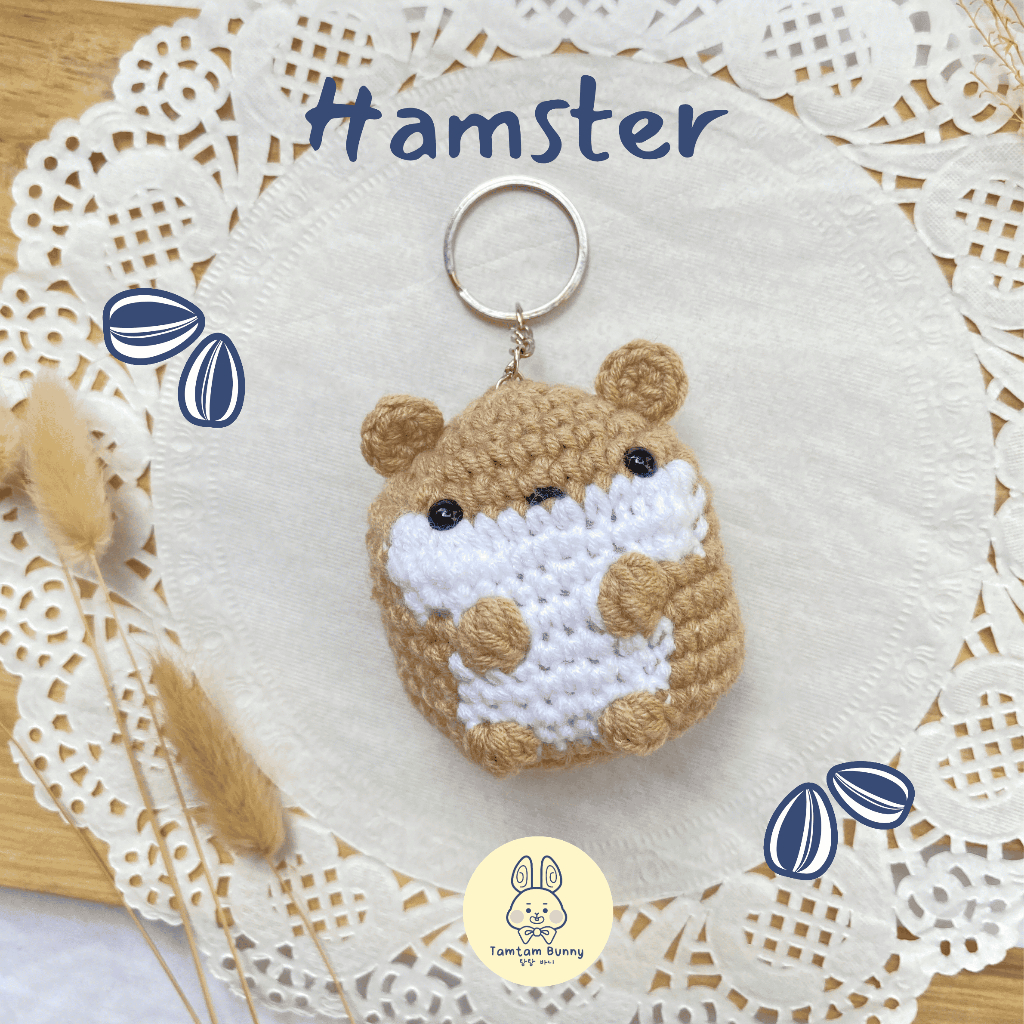 Gantungan Kunci Boneka HAMSTER Rajut Keychain Lucu Ganci Amigurumi / Ganci hamster