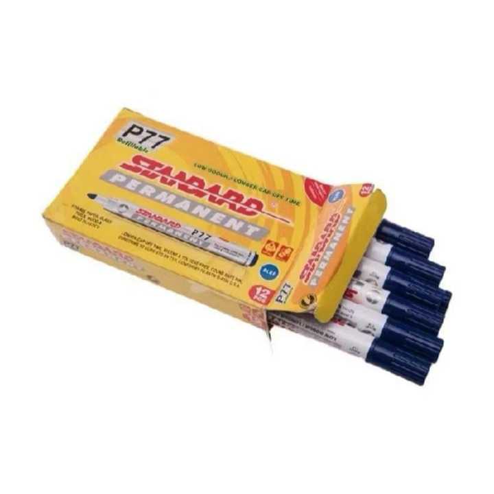 

( 6 BIJI BONUS 1 BIJI ) Spidol Permanent Spidol Standard Permanent P77 1 PACK ISI 7 BIJI