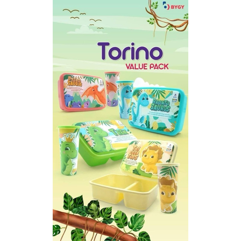 Lunch Box Set Torino / Tempat Makan dan Tumbler Set Dinosaurus