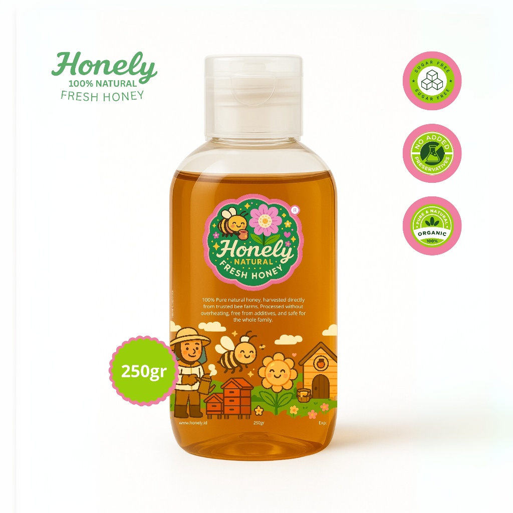 

Madu Asli Murni 250gr – Madu Alami Honely | Natural Fresh Honey, Aman untuk Anak & Diet
