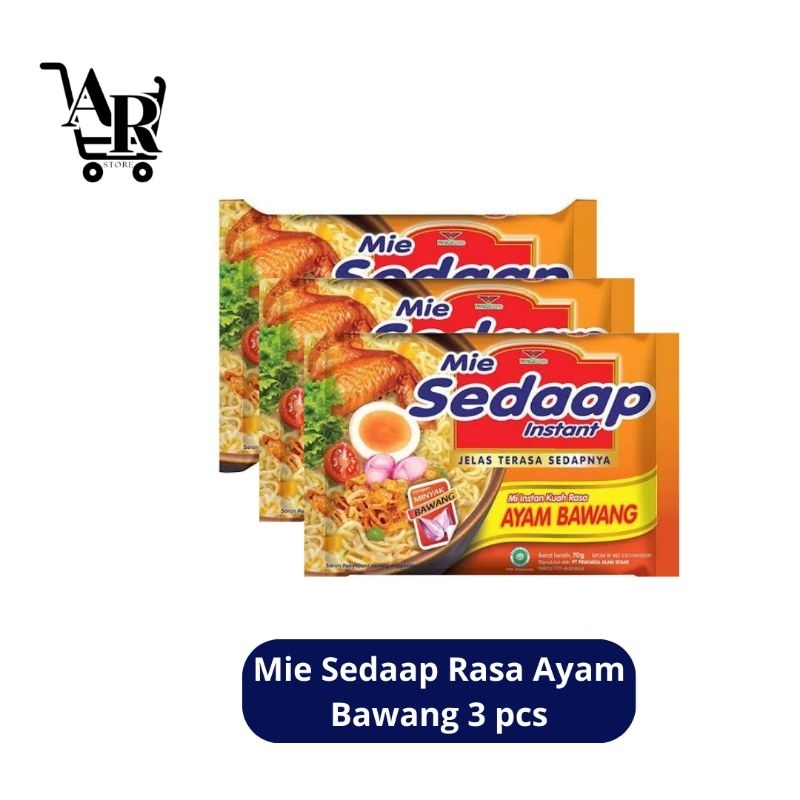 

Mie Instant Mie Sedaap Kuah Rasa Ayam Bawang 3 pcs Mie Sedaap Ayam Bawang Mi Sedap
