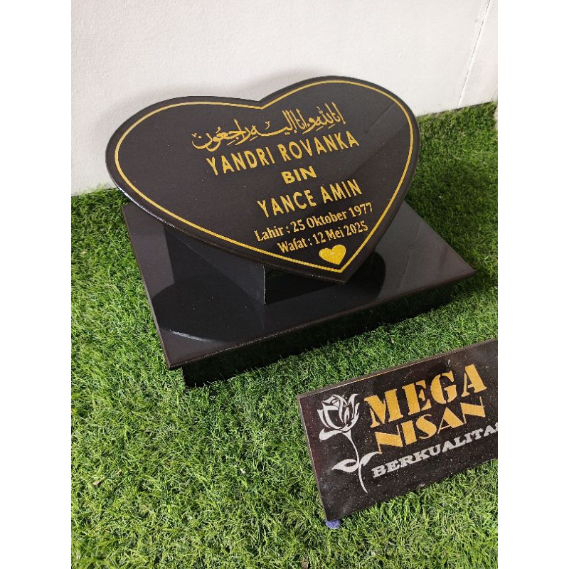 TERMURAHBATU NISAN GRANIT TILLE LOVE DATAR/JAHUL MAKAM //30X40 +PACKING KAYU