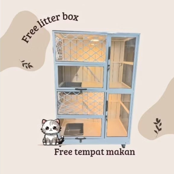 Kandang Kucing Aluminium / Kandang Kucing Murah / Kandang Kucing Modern
