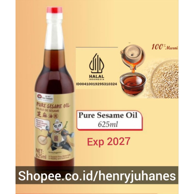 

Minyak wijen 100% murni / mua iu / sesame oil golden panda brand 625 ml botol besar best produk